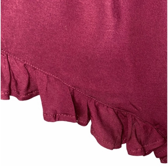 Radio Fiji Burgundy BOHO Off Shoulder Sokally Romper - Picture 11 of 13